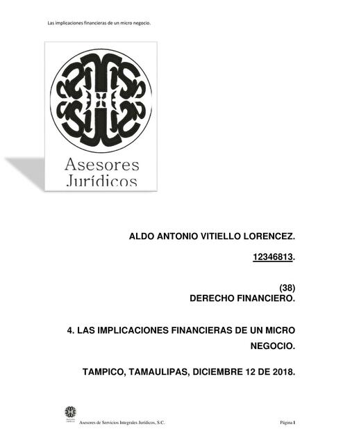 112. Implicaciones Financieras de un Micro Negocio