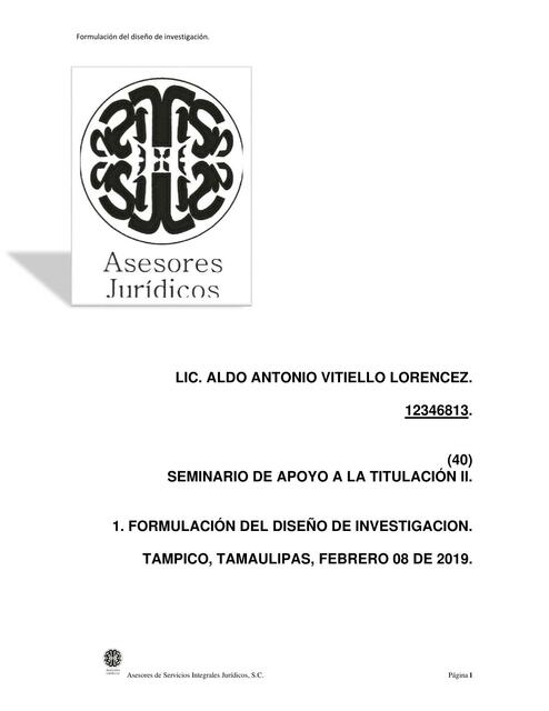 116. Formulación del diseño de investigación