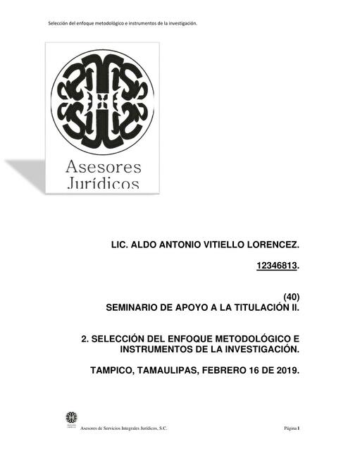 121. Selección enfoque metodológico e instrumentos 