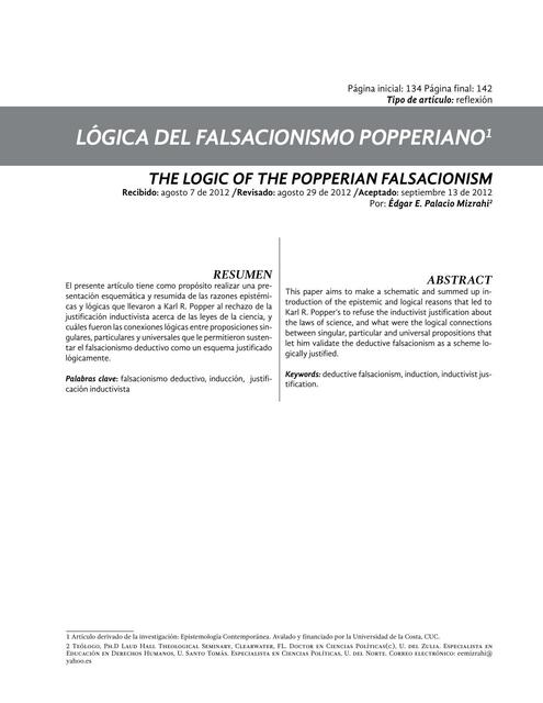 Lógica del falsacionismo popperiano