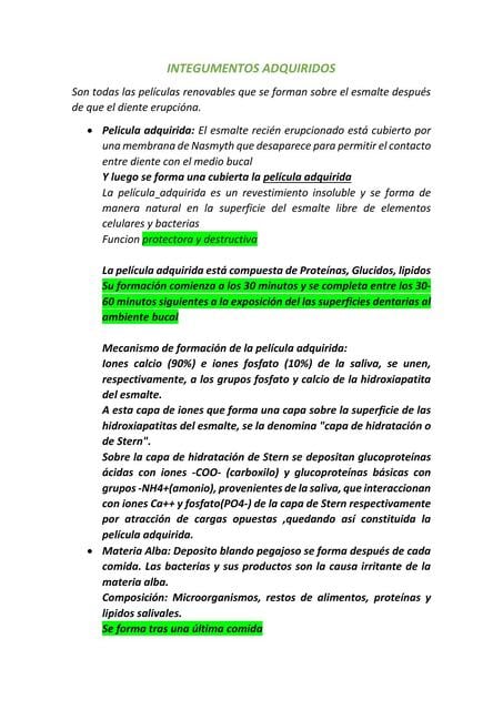 Integumentos Integumentos adquiridos | Carla Melean | uDocz