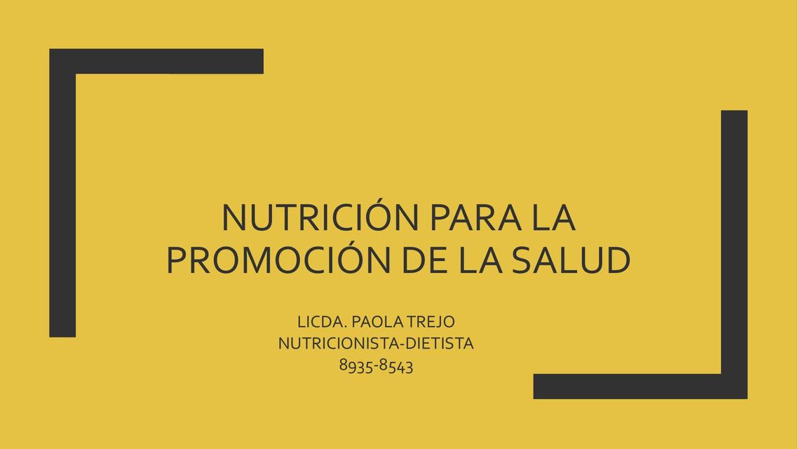 Nutrición para la promoción de la salud 