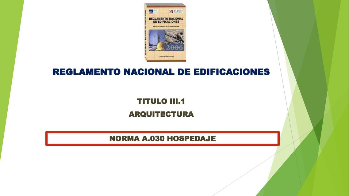 Norma A-030 Hospedaje