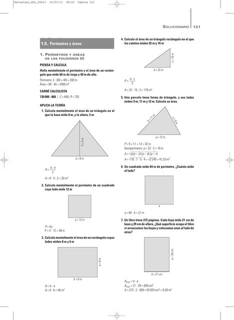 Perímetros y Áreas 