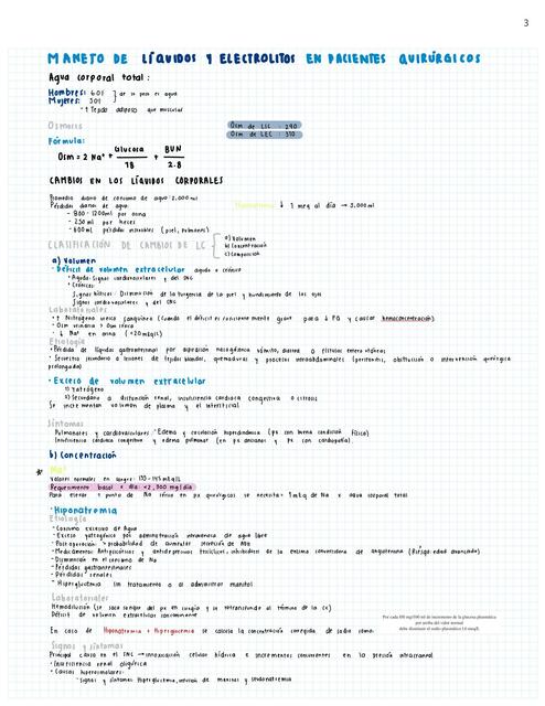 Manejo de Líquidos y Electrolitos en Pacientes Quirúrgicos 