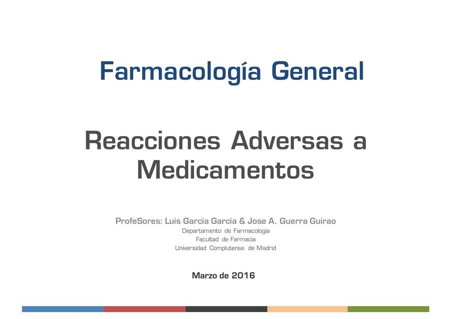 Reacciones Adversas a Medicamentos