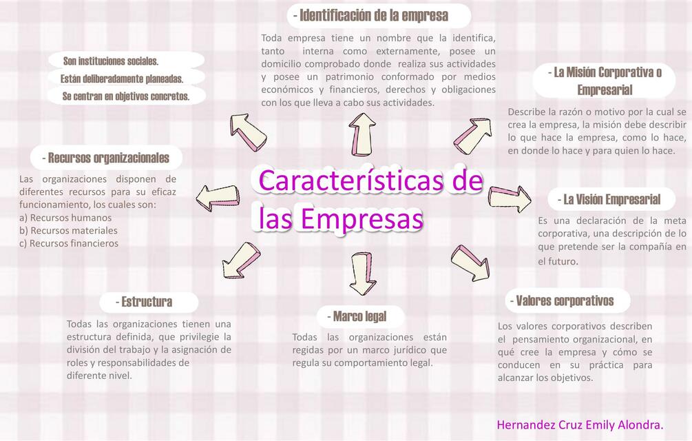 Mapa Mental características de las empresas