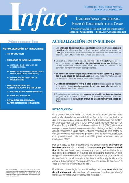 Actualización de insulinas