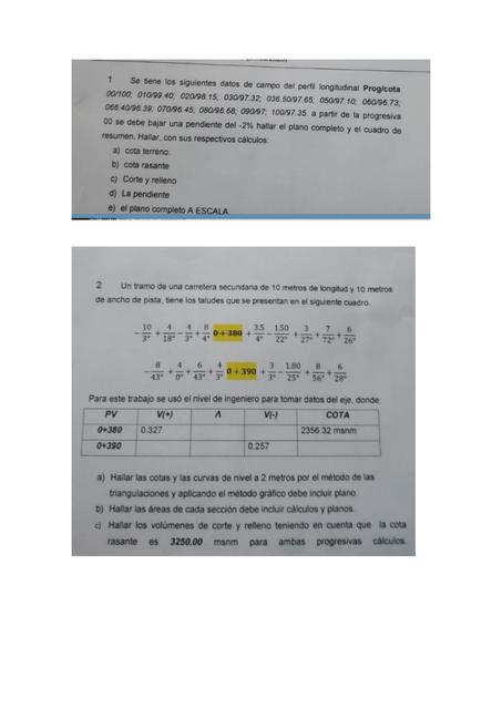 Examen vías