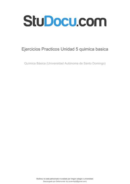 Ejercicios prácticos unidad 5 química básica