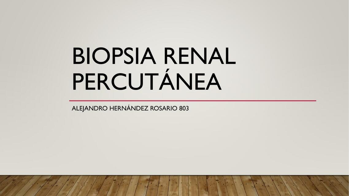 Biopsia Renal Percutánea