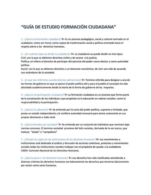 Guia de Estudio Formación Ciudadana