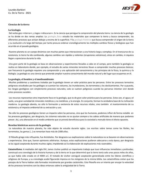 Resumen unidad 1 Cs de la tierra