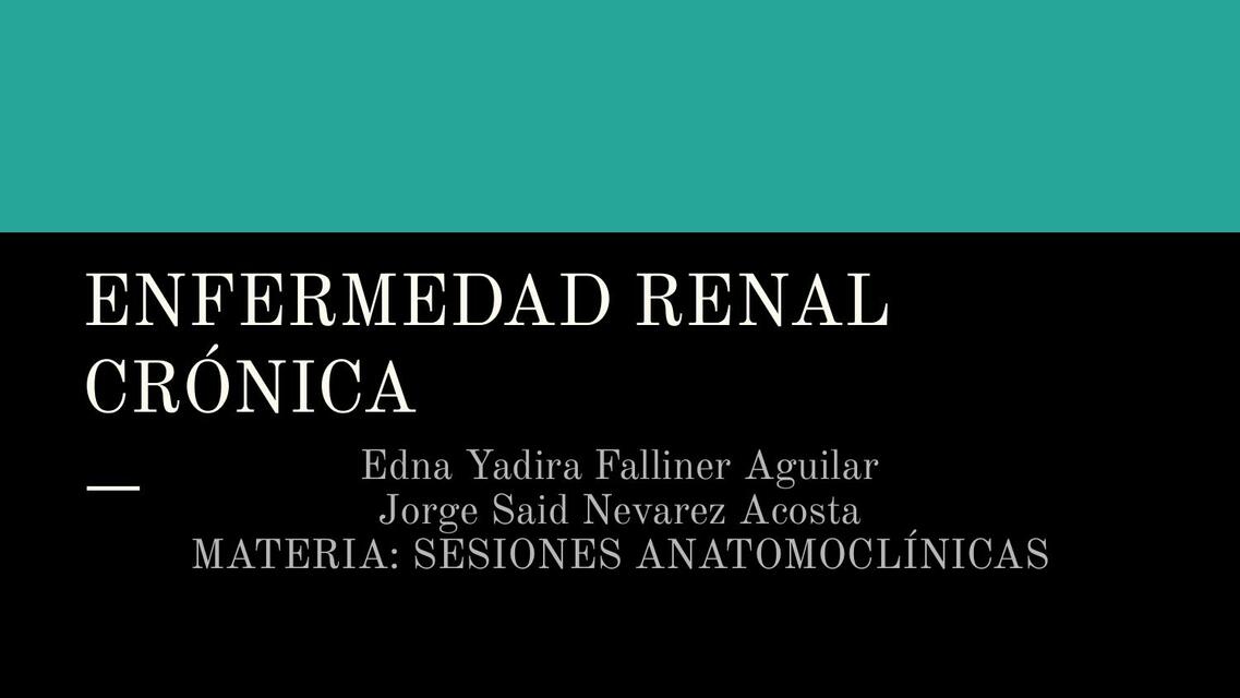 Enfermedad Renal Crónica 