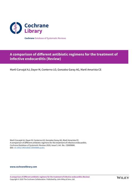 Endocarditis Antibiotico Cochrane