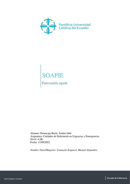 Soapie pancreatitis aguda