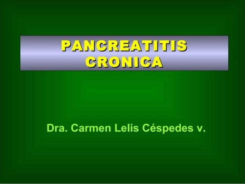 Pancreatitis Crónica