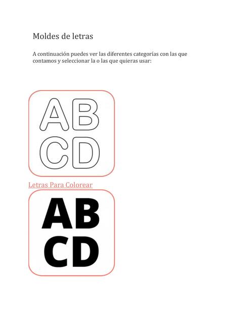 Moldes de letras