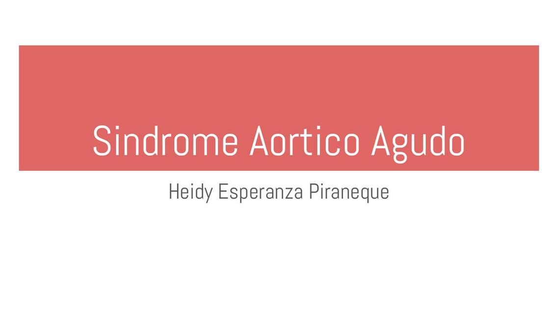 Síndrome Aórtico Agudo