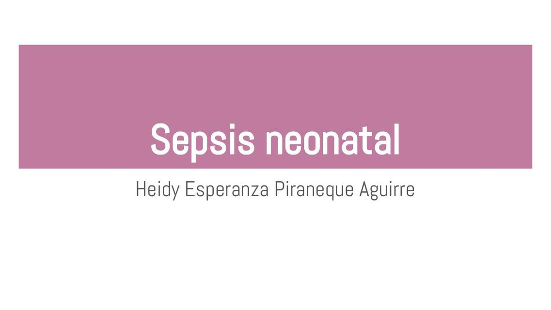 Sepsis Neonatal