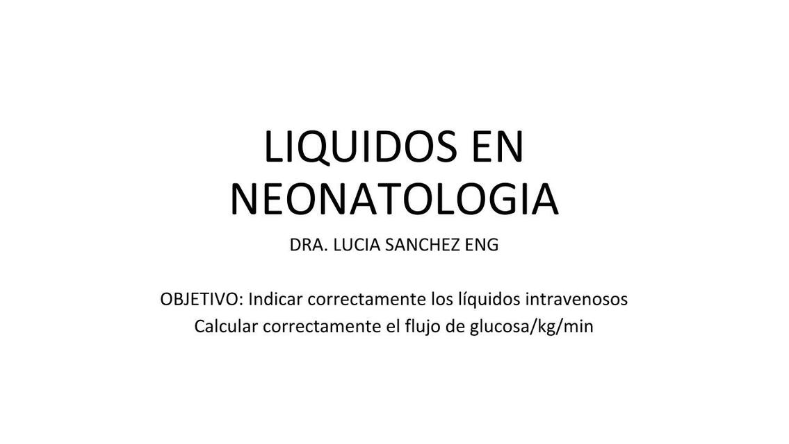 Líquidos en Neonatología 