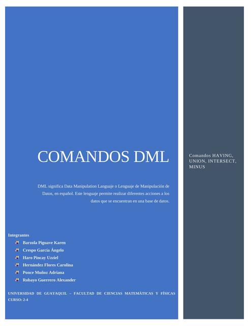 Comandos DML | Roberto Haro | uDocz