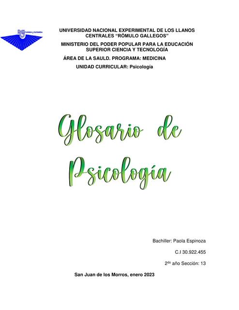 Glosario de Psicología  