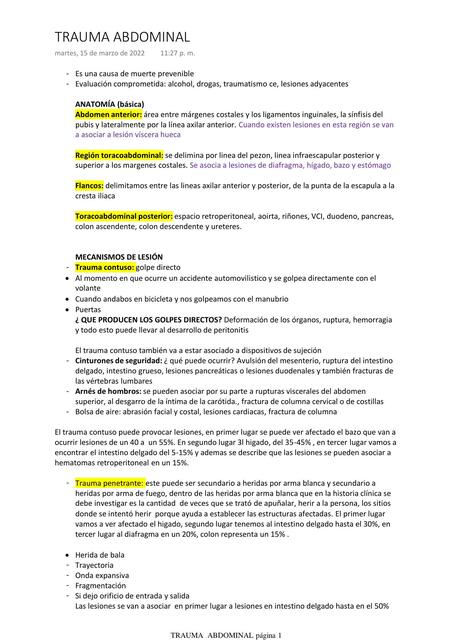 Trauma abdominal