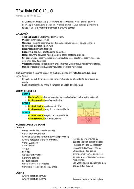 Trauma de cuello