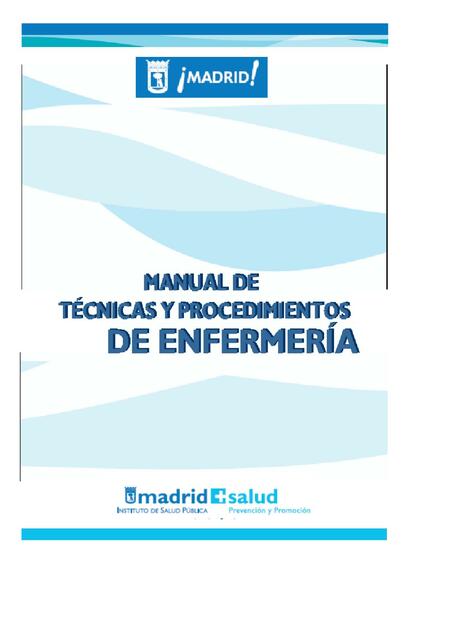 Manual De Tecnicas Y Procedimientos En Enfermeria Enfermería Udocz