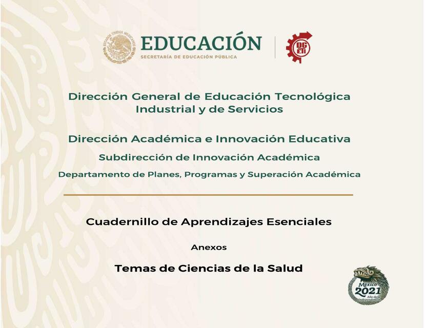 Cuadernillo. Tema Ciencias de la Salud en enfermería.