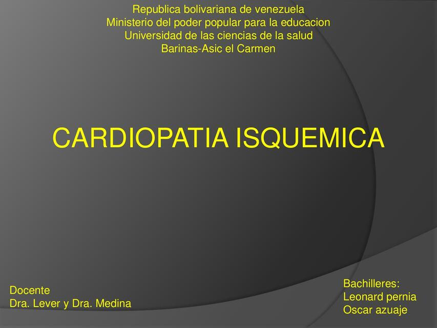 Cardiopatía Isquémica 