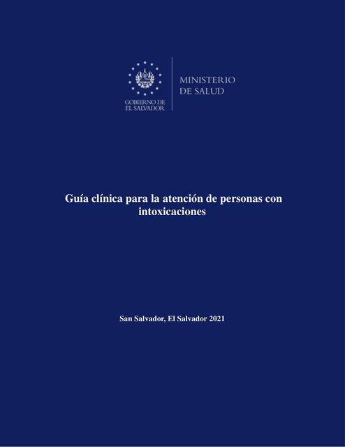 Guía clínica para la atención de personas con intoxicaciones