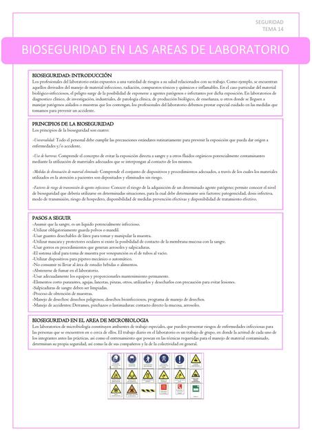 Bioseguridad en las Áreas de Laboratorio | Sasha Galvez Castillo | uDocz