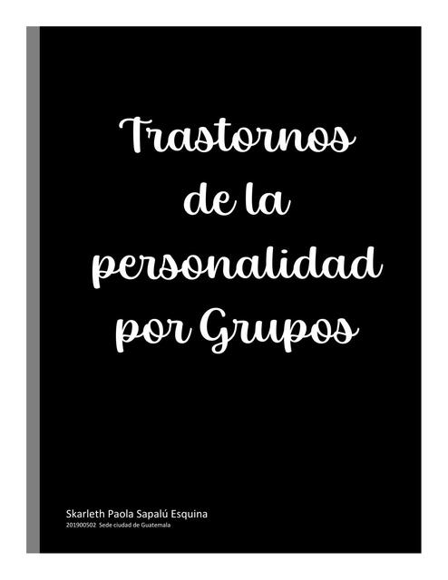 Trastornos de la Personalidad 