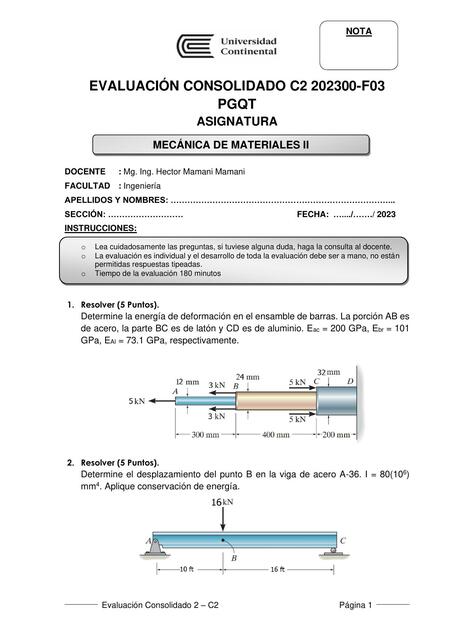 Mecánica de Materiales II 