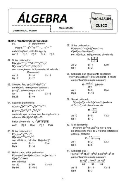 Polinomios Especiales 