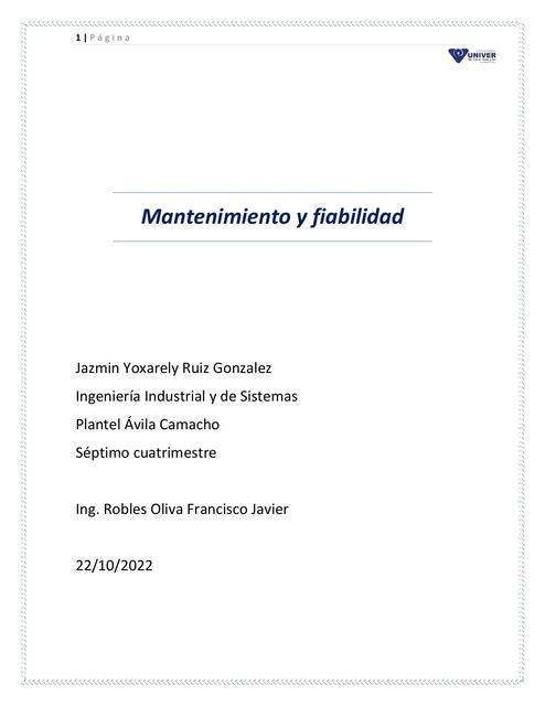 Mantenimiento y Fiabilidad