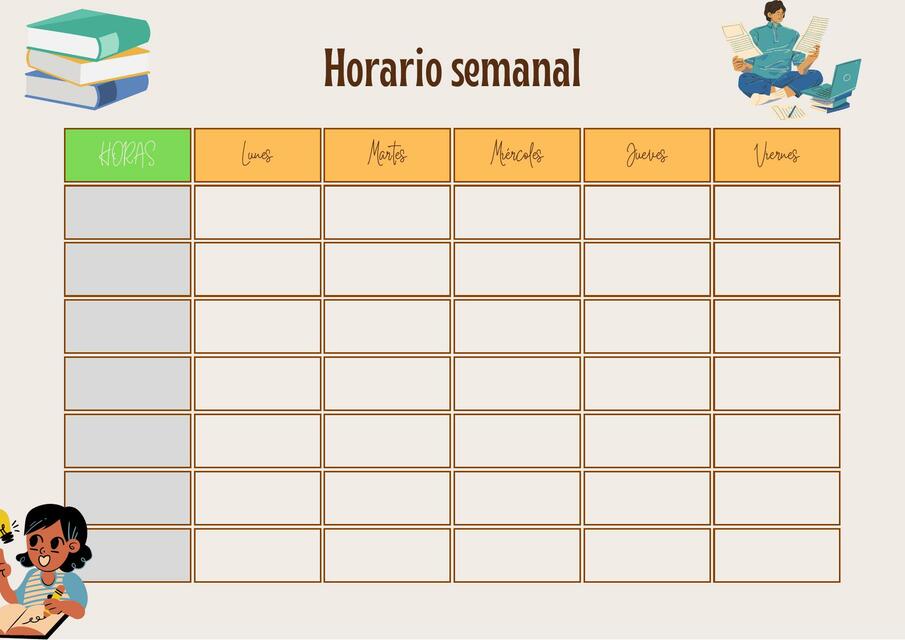 Planificador Semanal -Horario 