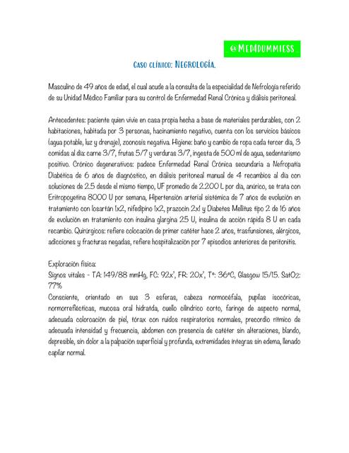 Caso clínico Nefrología: preguntas y respuestas.