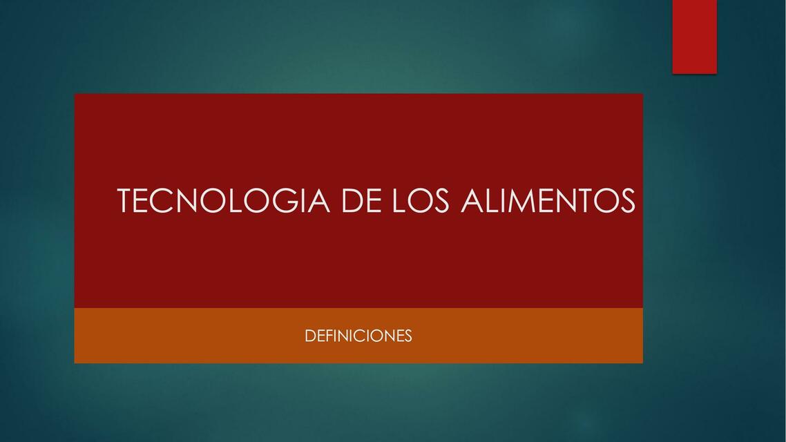 Tecnología de los Alimentos 