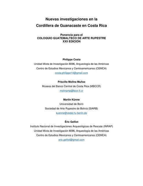 Nuevas investigaciones en la Cordillera de Guanacaste en Costa Rica 