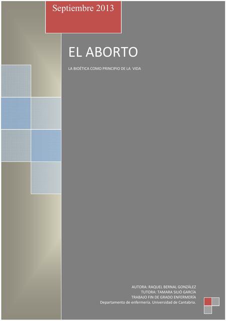 El aborto la bioética como principio de la vida