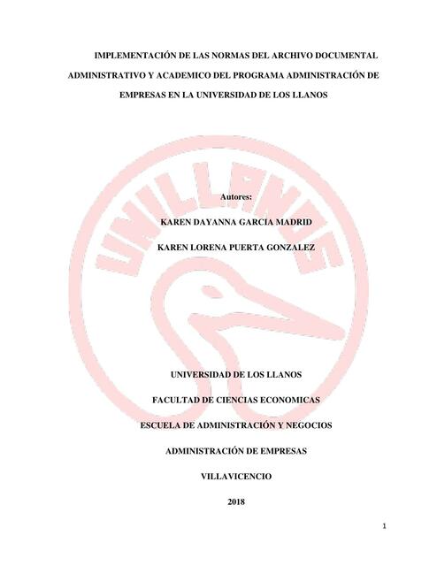 Implementación de las Normas del Archivo Documental Administrativo y Académico 