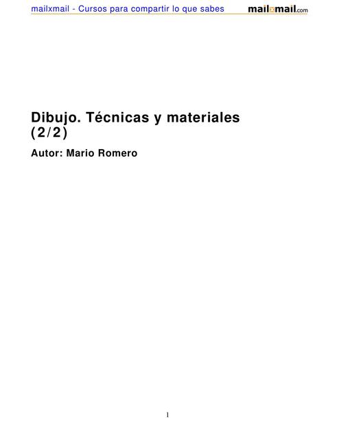 Dibujo. Técnicas y Materiales