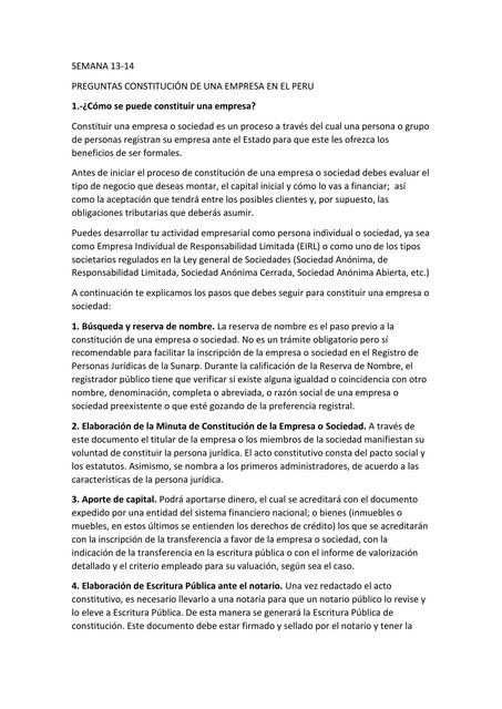 Constitución de una empresa en el Perú 