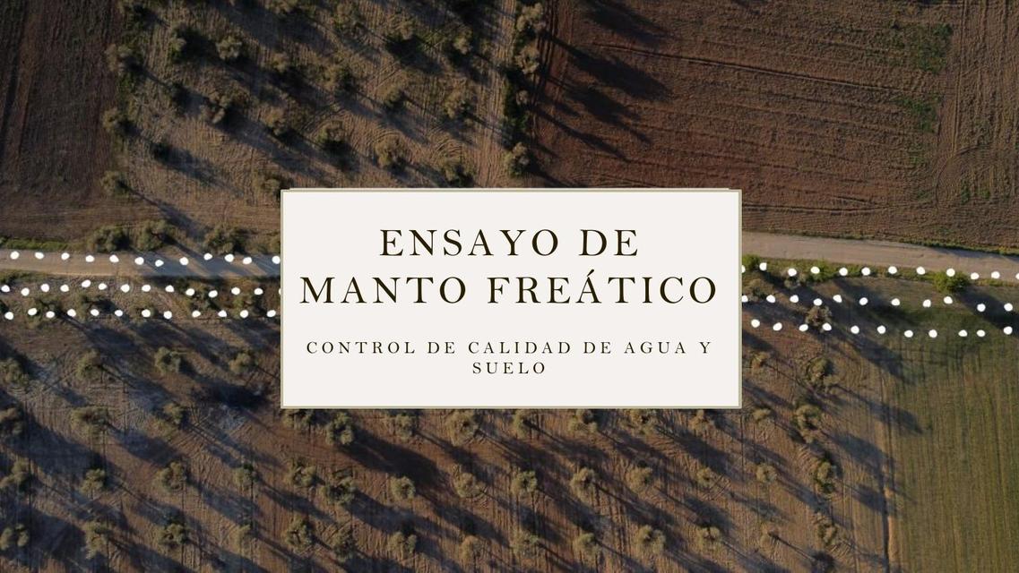 Ensayo de manto freático 