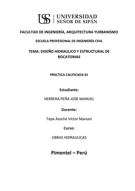 Diseño Hidráulico y Estructural de Bocatomas 