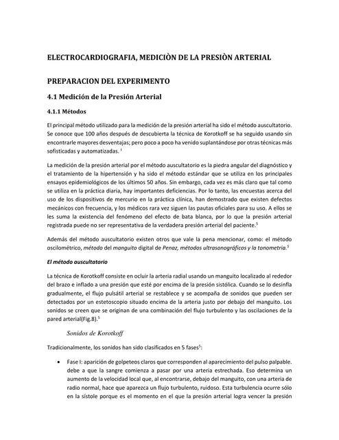 Electrocardiografía, Medición de la Presión Arterial