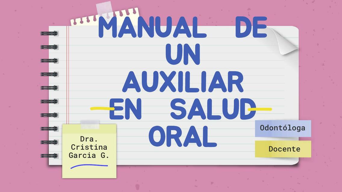 Manual de un Auxiliar en Salud Oral 